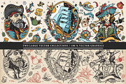 Pirates old school tattoo, a Background Graphic by intueri (Thumbnail 2 of 7)