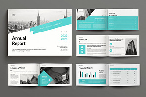 Annual Report Landscape Layout, a Brochure Template by Seeing-art