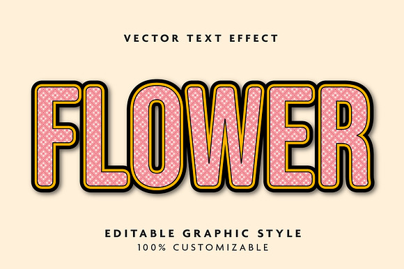 Bold Floral Patterned Text Effect preview 3