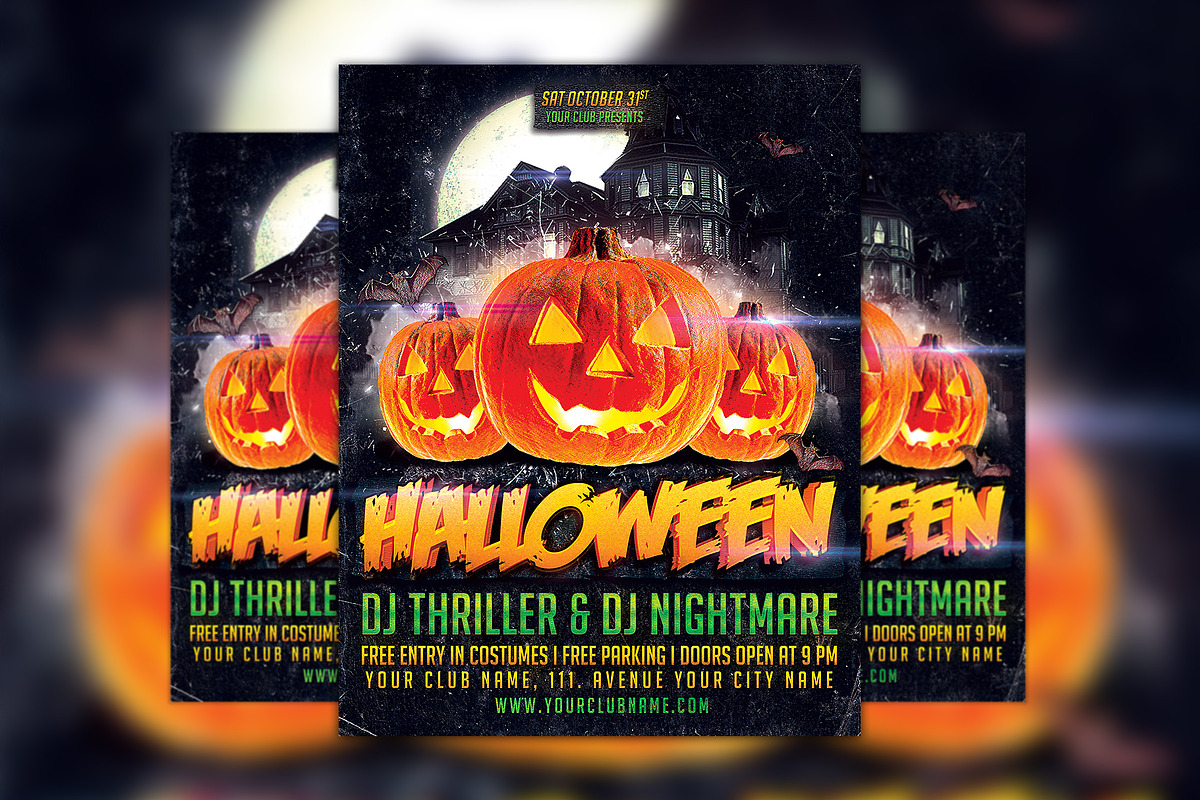 Halloween Party Poster Template, a Flyer Template by Flyermind
