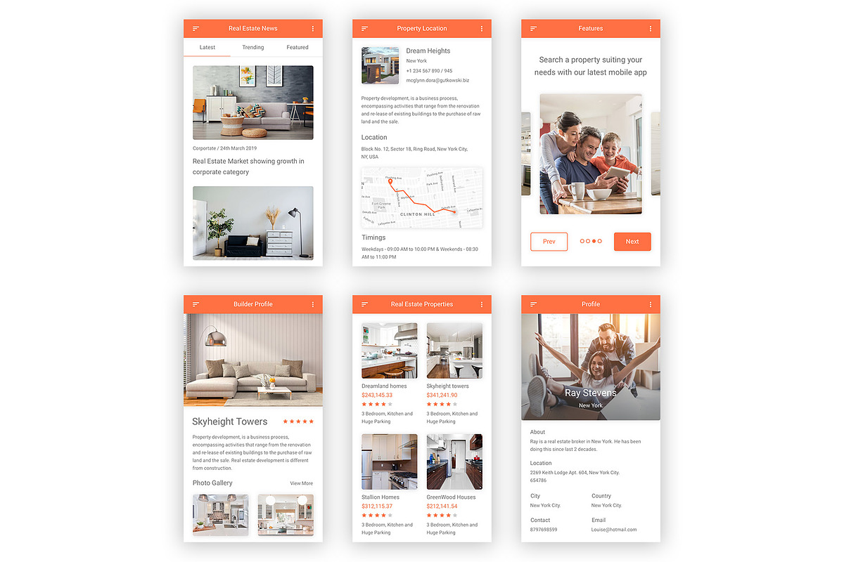 Real Estate & Property Adobe XD App, an UI Kit Template by themelove (Photo 9 of 16)