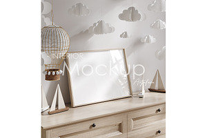 Frame mockup in home interior, a Print Template by Artjafara