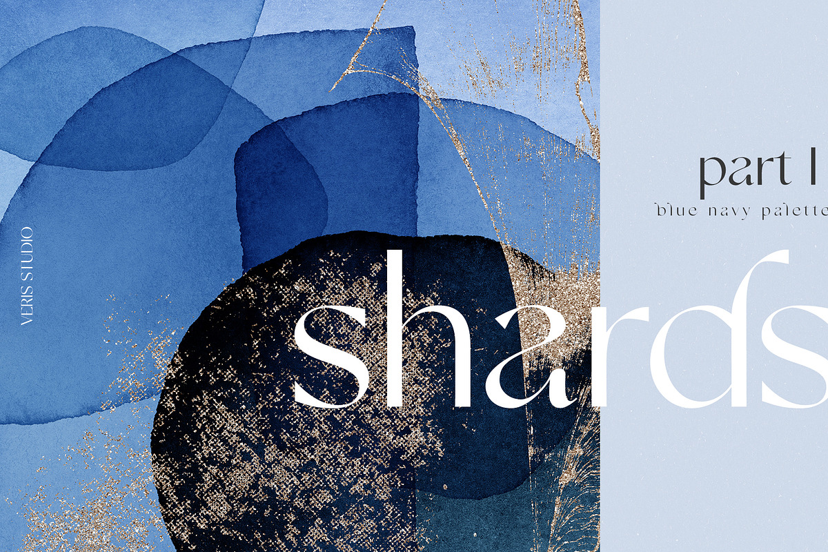 Abstract Navy Blue Watercolor Shapes, a Texture Graphic by Veris Studio (Photo 2 of 21)
