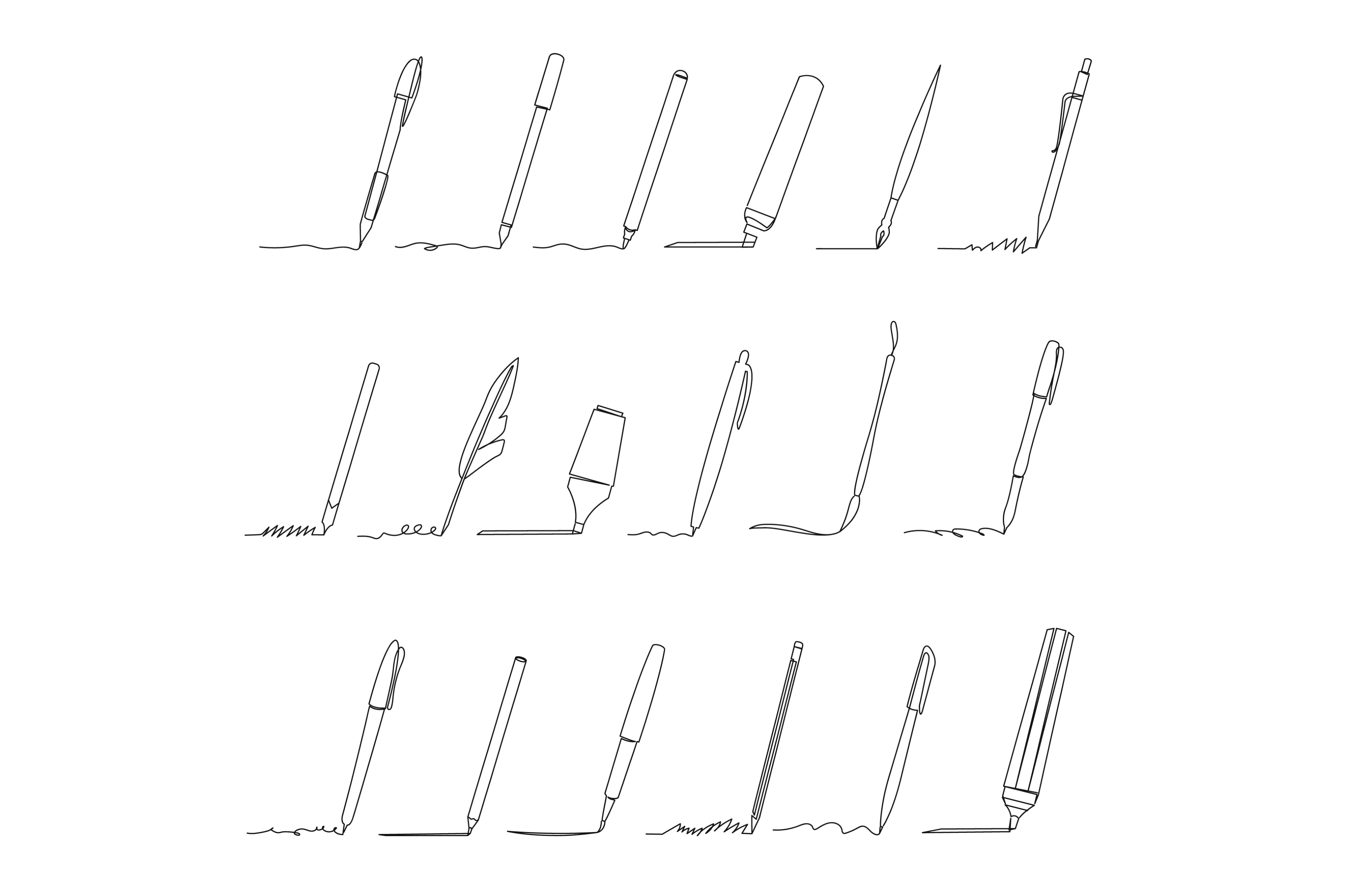 Continuous one line writing, an Object Graphic by winwin.art