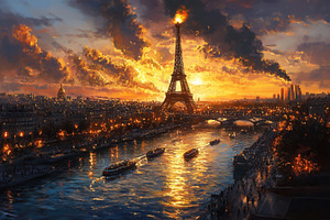 Paris 2024 Olympics opening ceremony, a Photo by Pavel_design
