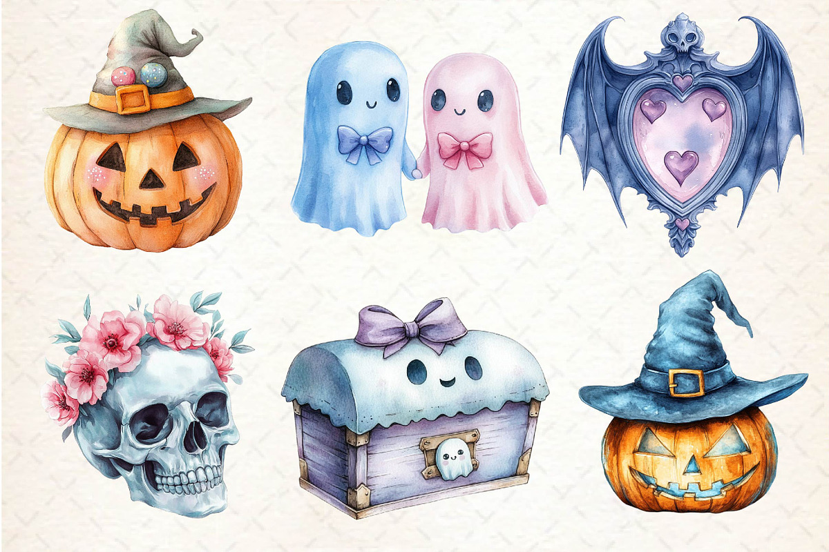 Pastel Halloween Clipart, an Illustration by Dream Creation (Photo 4 of 7)