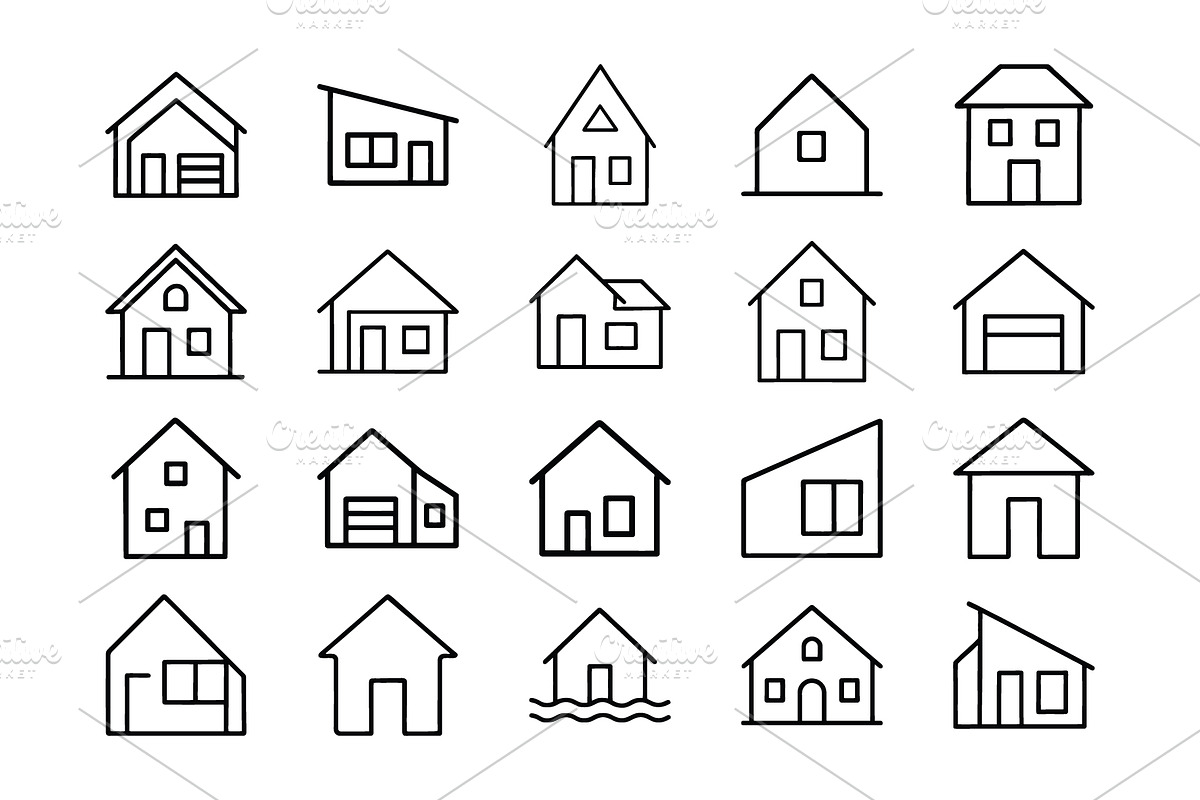 House Icons Collection Diverse Home, an Outline Icon by Vectorium Studio (Photo 2 of 2)