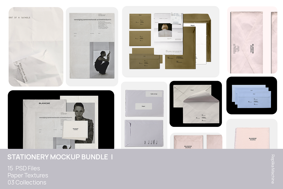 Stationery Bundle Mockup, a Packaging Mockup by Replika Machine (Photo 1 of 8)