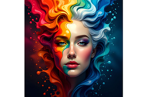 Painted Beauty, a Person Illustration by Sharon Schwalbe