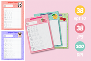 38 Graphic Drawing tasks for Kids, an Education Illustration by IuliiaSavko (Thumbnail 2 of 8)