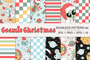 Outer Space Christmas pattern set, a Pattern Graphic by @olga.angelloz (Thumbnail 1 of 2)
