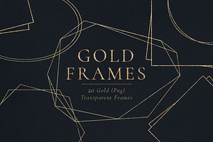 Gold Geometric Frames Png Overlays