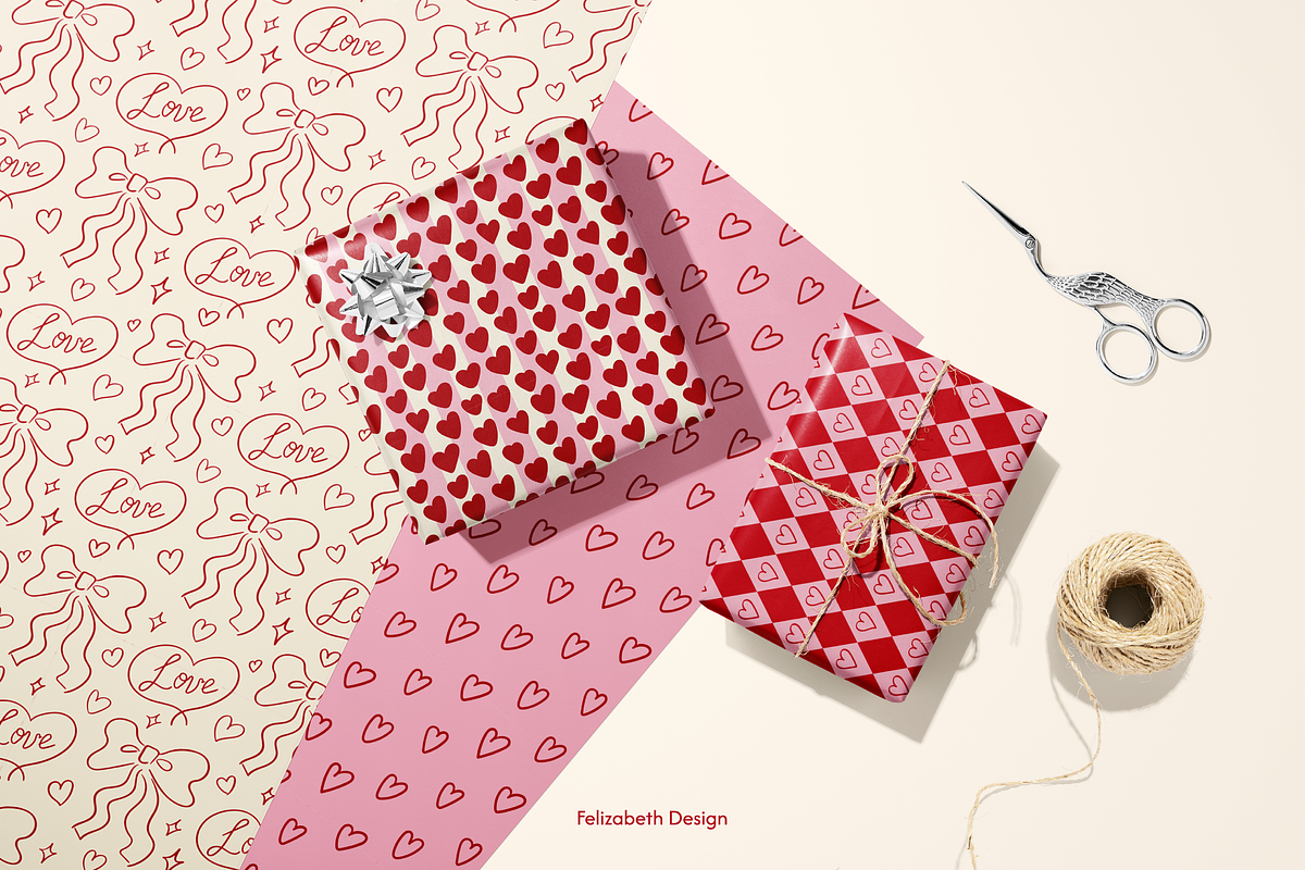 Valentine's Day Pattern Collection, a Pattern Graphic by Felizabeth Design (Photo 9 of 10)