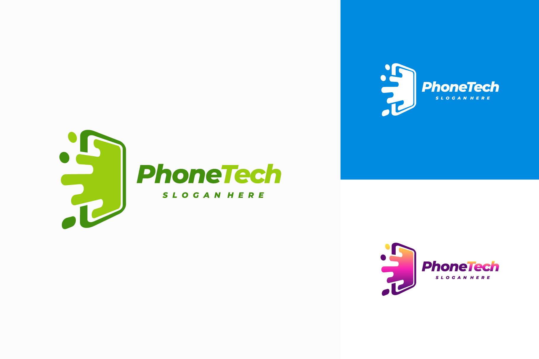 Phone Technology logo designs, a Branding & Logo Template by Lucky Creative