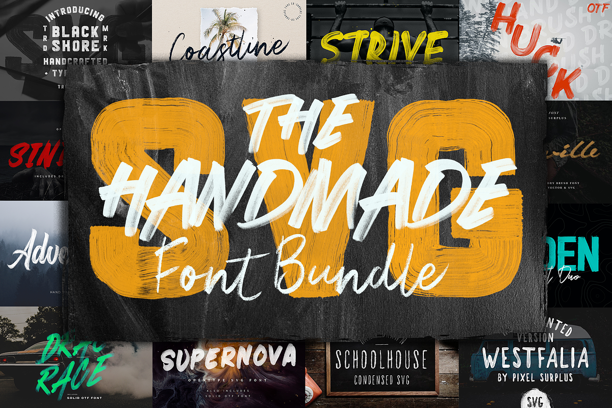 The Handmade SVG Font Bundle, a Handwritten Font by Surplus Type Co (Photo 1 of 17)
