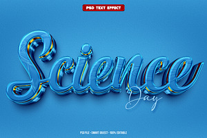 Science day 3D editable text effect, a Layer Style Add-On by Hello Muh