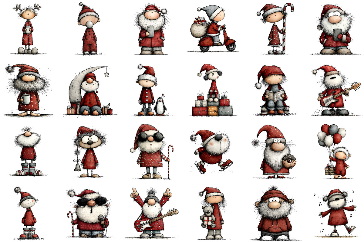 Quirky Santa Claus Clipart, an Illustration by Sublimation Artist (Photo 2 of 6)