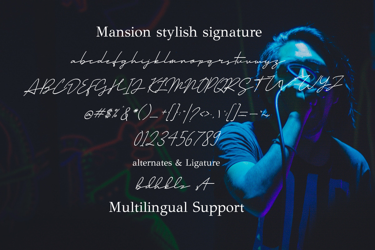 Mansions Stylish Signature, a Script Font by Say Studio (Photo 9 of 10)