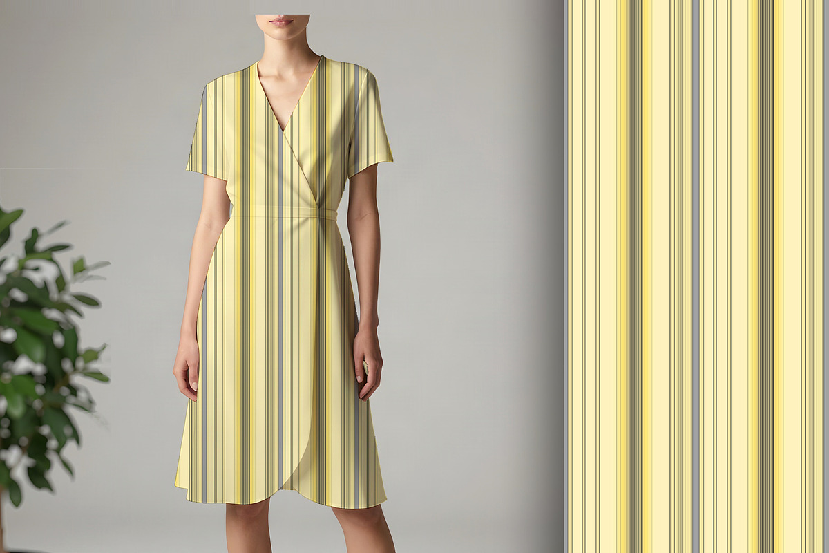 Butter Yellow and Grey Stripe, a Pattern Graphic by Sharon Schwalbe (Photo 1 of 6)