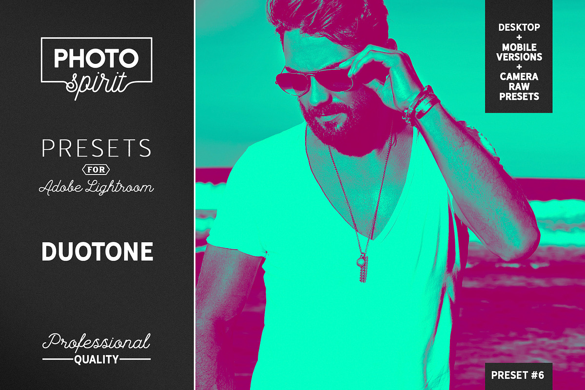 Duotone LR Presets Mobile + Desktop, a Plug-in Add-On by PhotoSpirit (Photo 1 of 10)