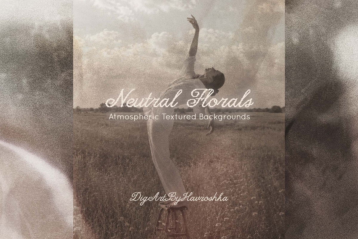 Neutral Florals textured backgrounds, a Background Graphic by DigARTbyHavroshka (Photo 13 of 13)