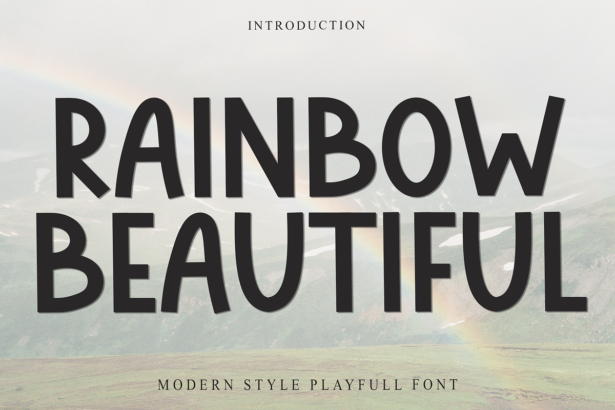 Rainbow Beautiful, a Sans Serif Font by FreshTypeINK (Photo 1 of 8)