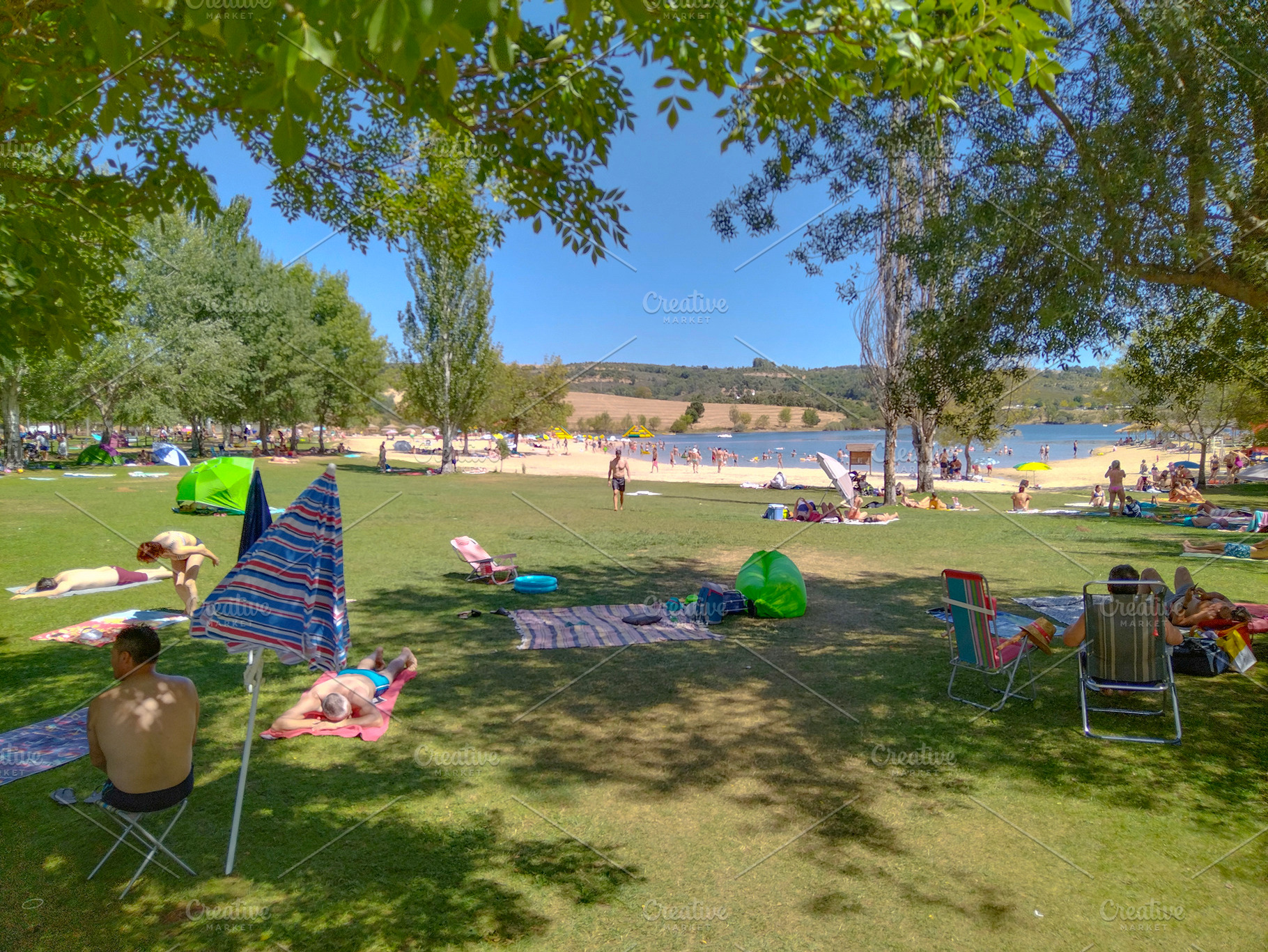 Albufeira do azibo river beach landscape, portugal, a Person Photo by DanFLCreativo