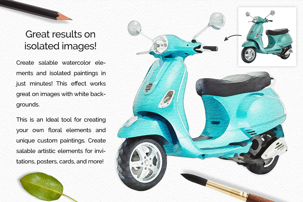 PleinAir Watercolor Photo Effect Kit, a Plug-in Add-On by Drifter Studio PrintShop (Photo 4 of 10)
