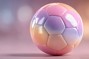 Glossy Pastel Soccer Ball on Soft Pink Background with Clean Cop, a Sports & Recreation Photo by José Manuel Gelpi