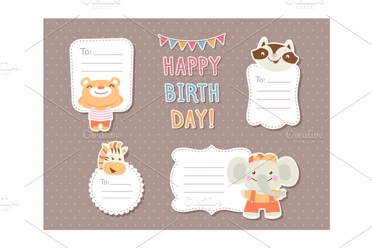 Funny cartoon zoo and greeting cards, an Animal Illustration by Teneresa (Photo 2 of 3)