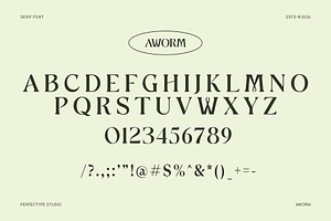 Aworm Elegant Serif Font Typeface