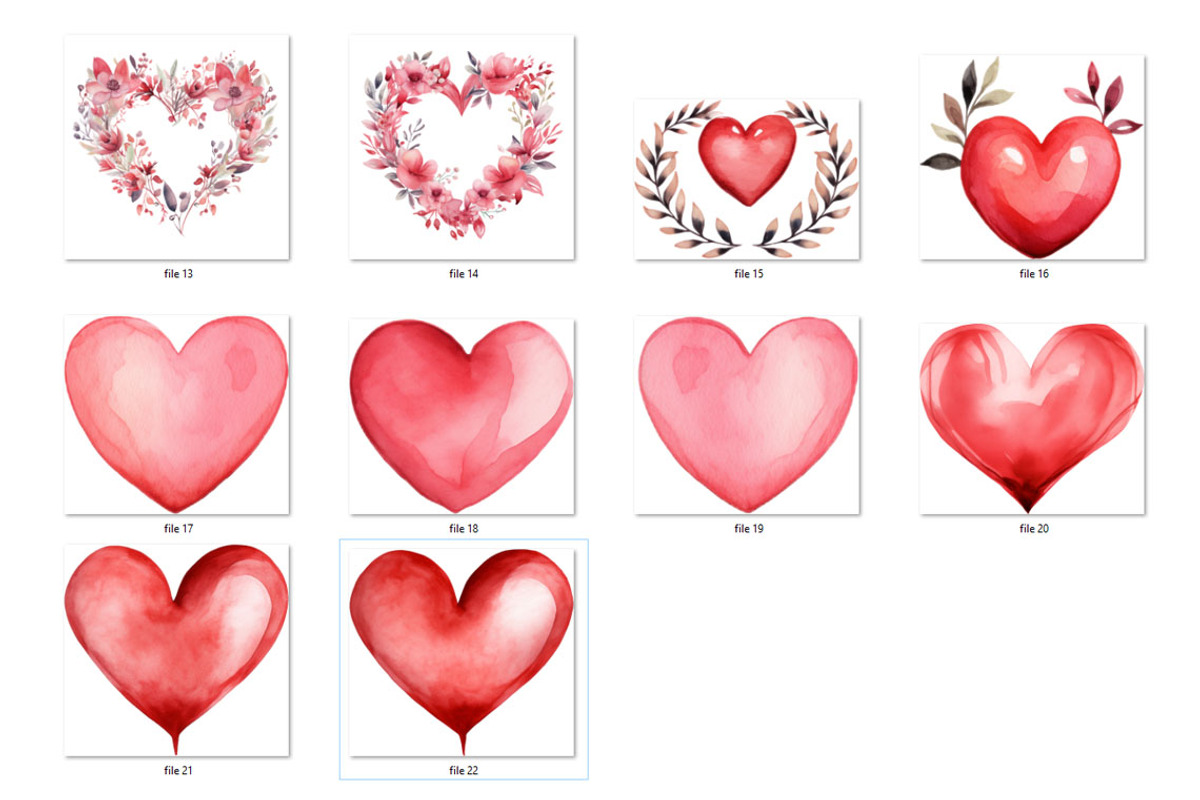 Valentines wreath watercolor hearts, an Object Graphic by MyLittleMeow (Photo 4 of 7)