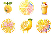 Girly Lemon Summer Clipart, an Illustration by Designking (Thumbnail 4 of 5)