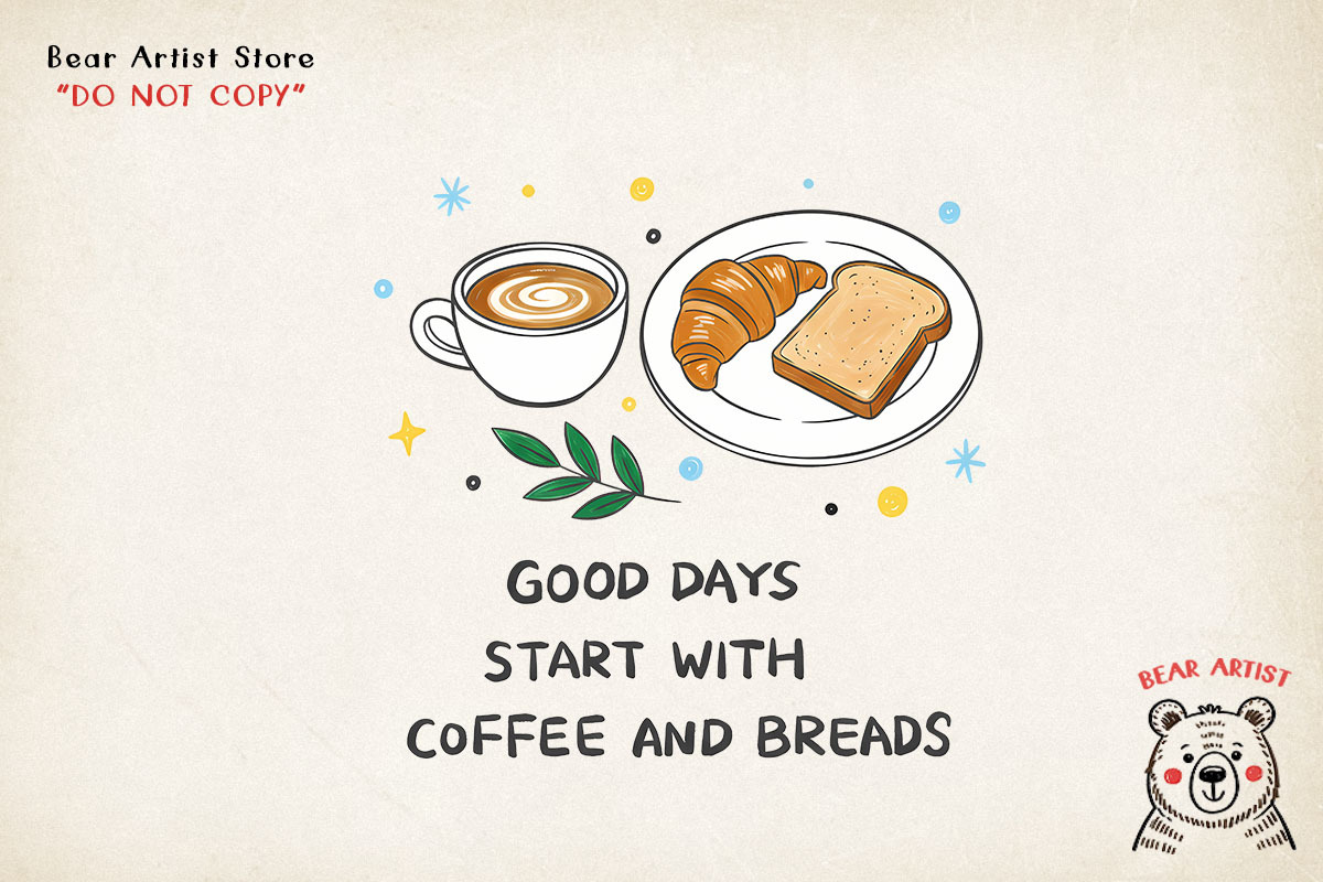 Coffee Morning Hand-drawn PNG Bundle, an Illustration by GlitterCraft (Photo 2 of 101)