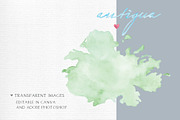 Watercolor Map of Antigua, an Illustration by Beloved Paper (Thumbnail 4 of 6)