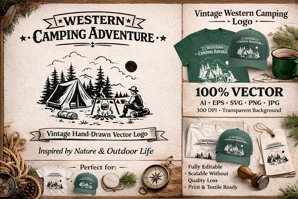Western Camping Adventure, an Illustration by Casa Mandarina (Photo 1 of 6)