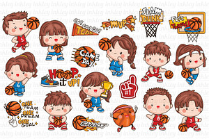 Basketball Clipart - Cute Sports