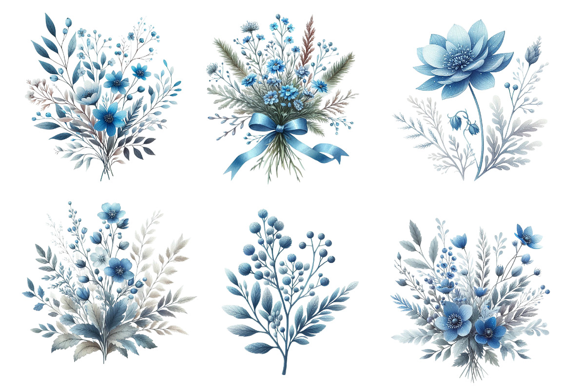 Winter Wildflowers Clipart, an Illustration by Designworld (Photo 3 of 5)