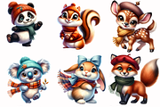 Cute autumn animals clipart, an Animal Illustration by AnetArtStore (Thumbnail 2 of 7)