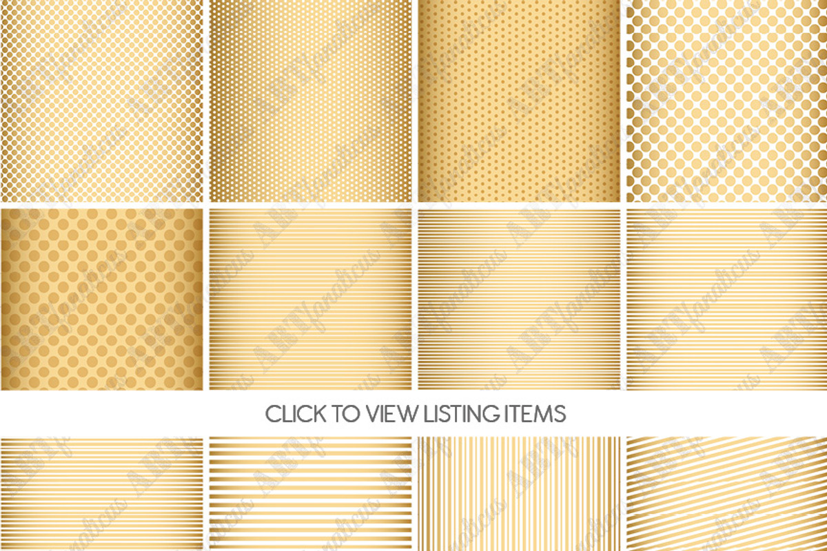 GOLD DOTS & STRIPES, a Pattern Graphic by Artfanaticus (Photo 3 of 3)