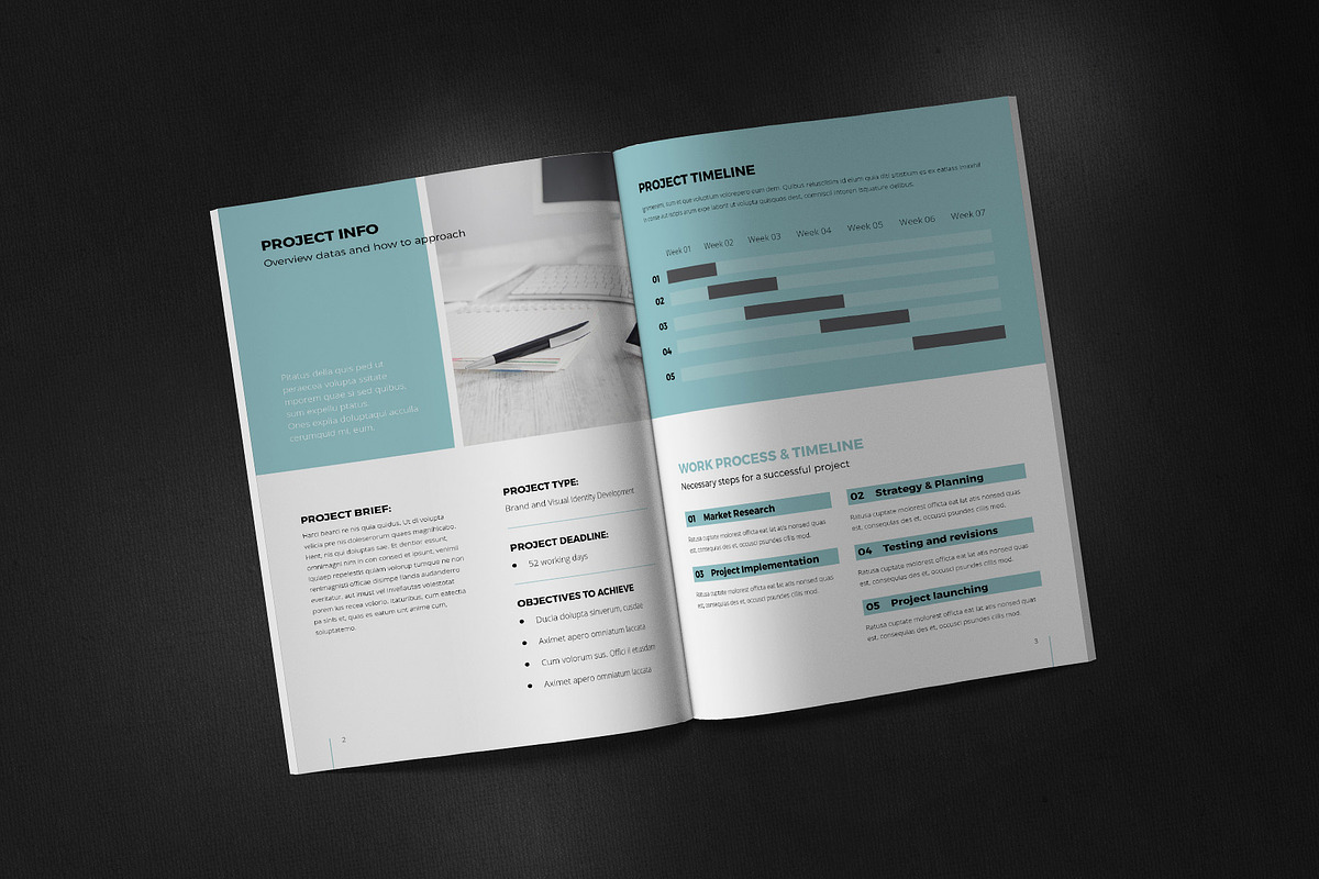 Canva Project Proposal Template, a Brochure Template by Sabin (Photo 2 of 7)