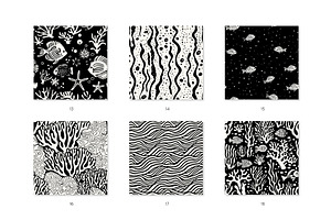 Underwater Seamless Patterns Bundle