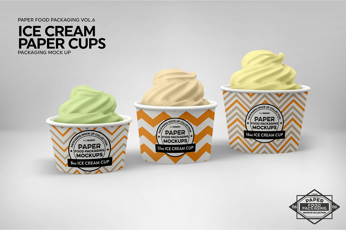 Ice Cream Cups Mockup, a Cups & Container Mockup by INCDesign (Photo 6 of 8)