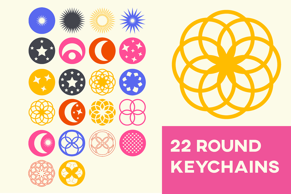 Keychain Cut File Solar Round Design, an Object Graphic by InkCloudDesign (Photo 2 of 4)