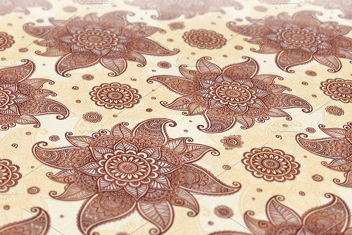 Mehndi style seamless patterns, a Pattern Graphic by Art of Sun (Photo 2 of 3)