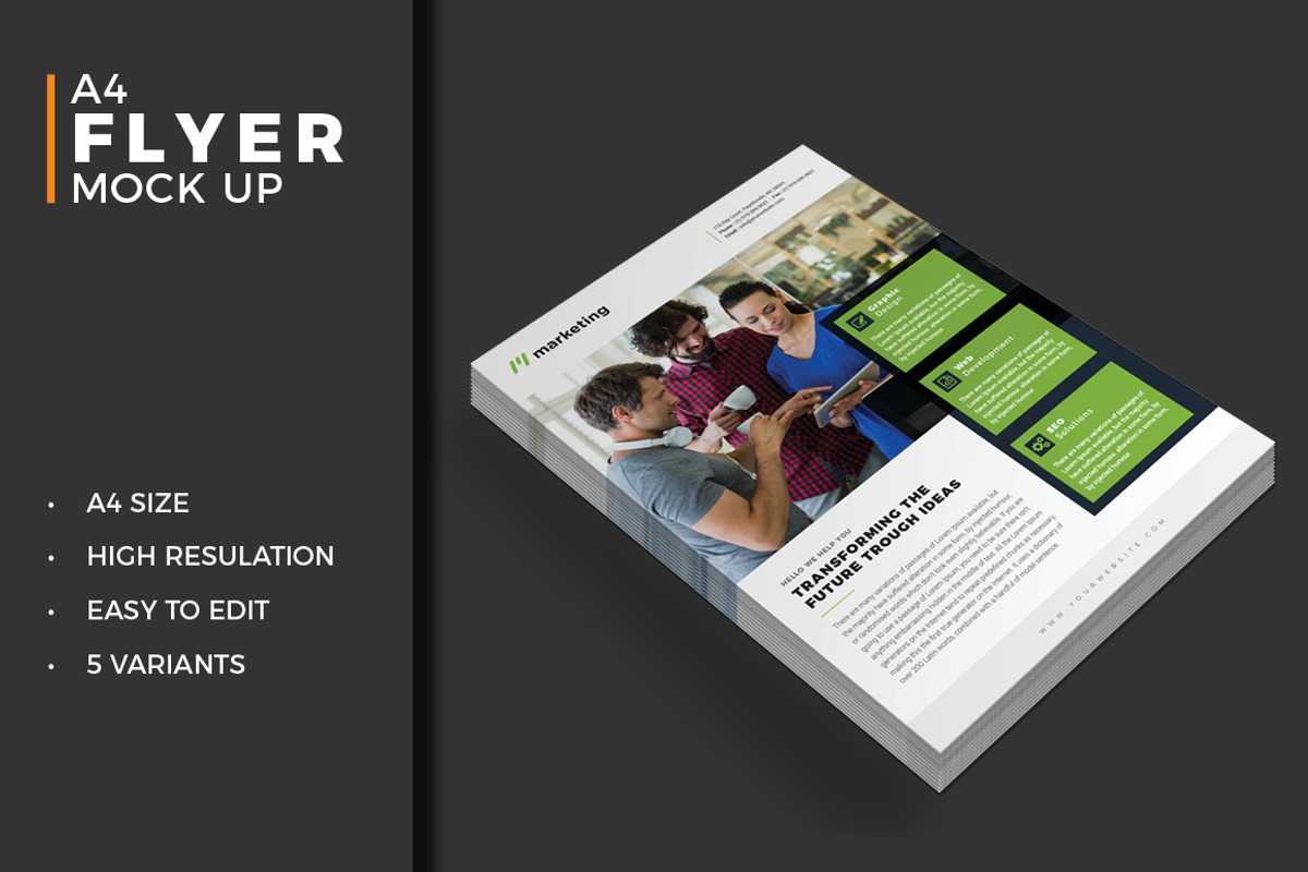 Photorealistic Flyer Mockup Pack, a Print Template by Advaita Printables (Photo 3 of 5)