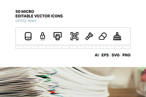 50 Utility App Micro Icons