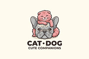Cat -Dog Mascot Cartoon Logo, an Animal Illustration by Cekal_std (Thumbnail 1 of 3)