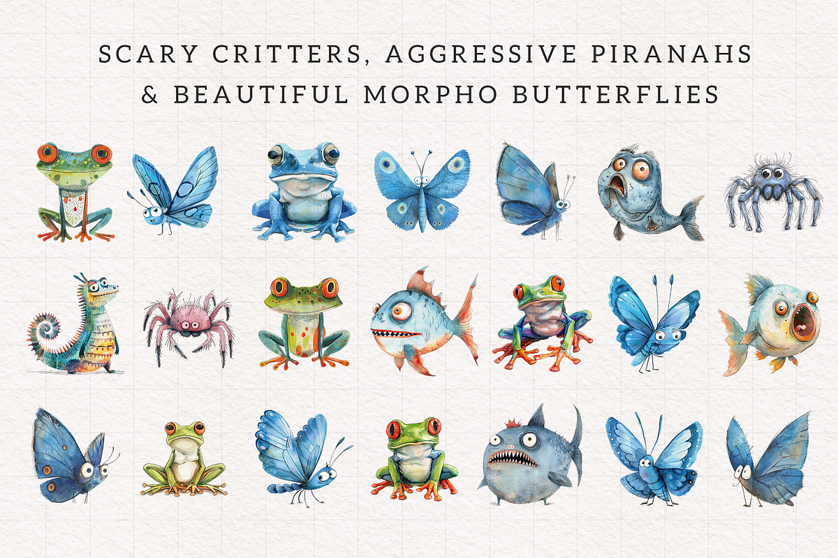Quirky Rainforest Animals, an Animal Illustration by PaintPixelCo (Photo 9 of 19)