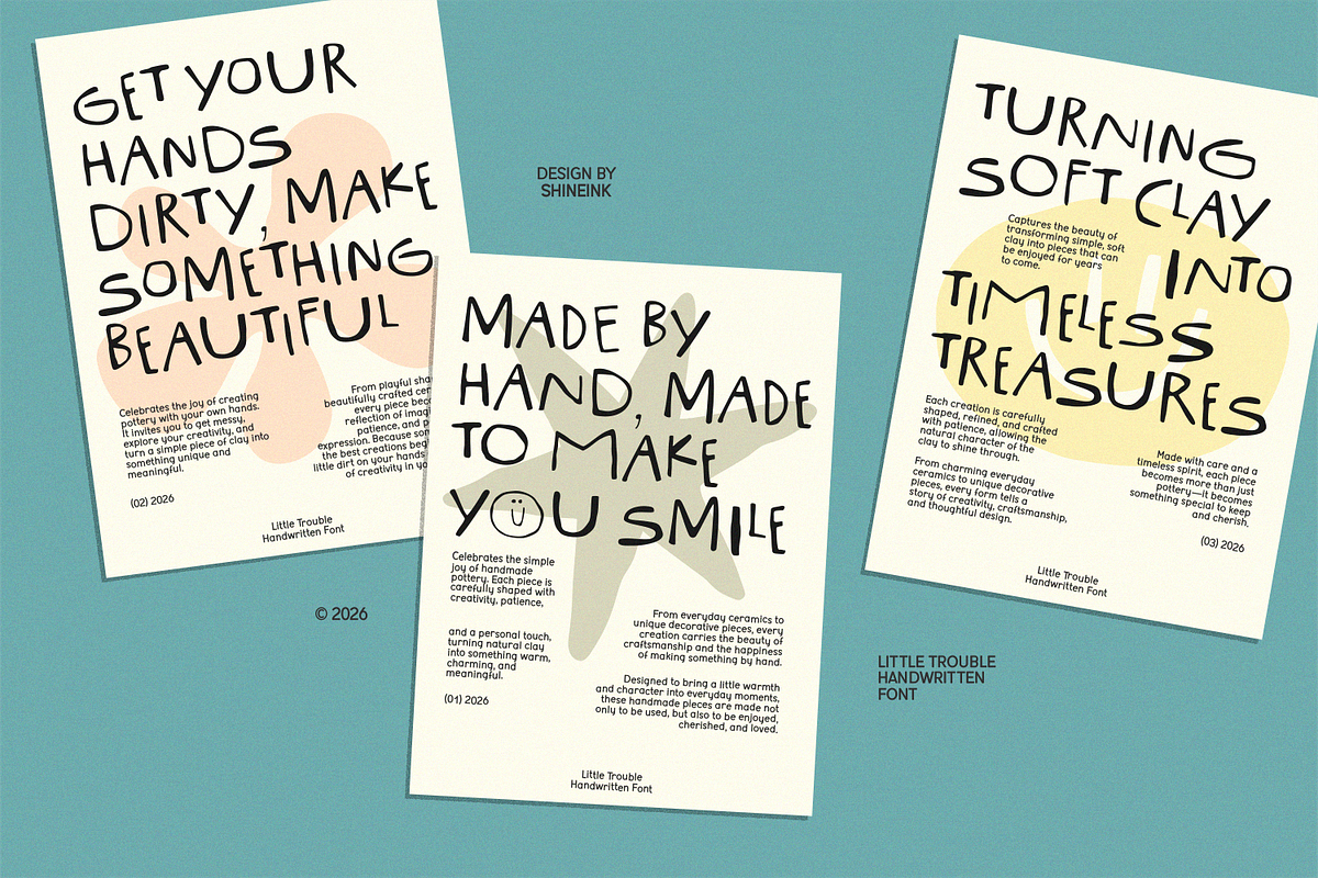 Little Trouble – Quirky Font, a Handwritten Font by shineink.designlab (Photo 8 of 12)